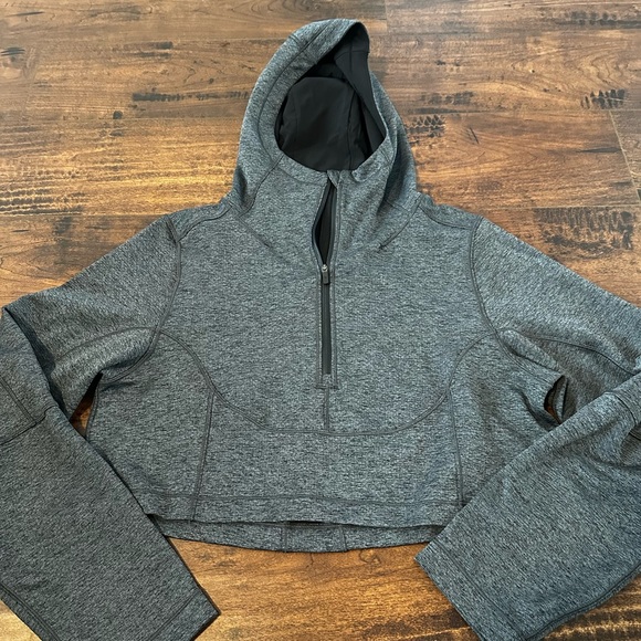 lululemon athletica Tops - Lululemon Gray Cropped Hoodie